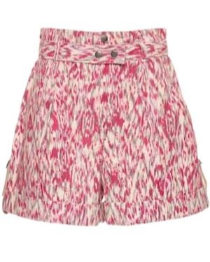 Isabel Marant Printed Logo Shorts - Red