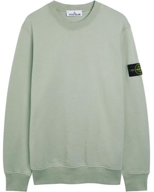 Stone Island Logo Cotton Sweatshirt - Green
