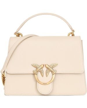 Pinko Classic Love One Top Handle Bag - Natural