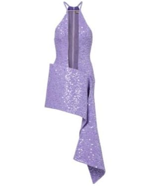 David Koma Draped Sequined Minidress - Purple