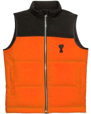 Ami Paris Ami De Coeur Padded Gilet - Orange