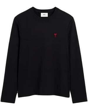 Ami Paris Ami De Coeur Long-Sleeved T-Shirt - Black