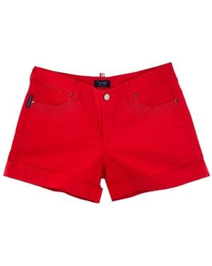 Armani Jeans Logo Denim Shorts - Red