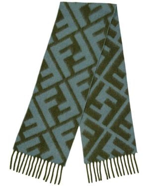 Fendi Scarf With Fringes - Green