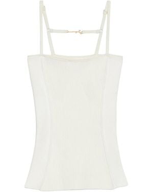 Jacquemus Ribbed Singlet Top - White