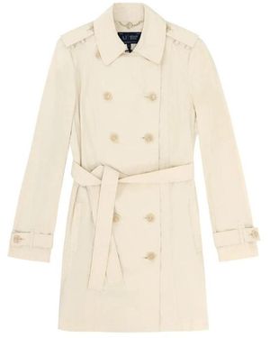 Armani Jeans Double-Breasted Medium Long Windbreaker - Natural