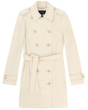 Armani Jeans Double-Breasted Medium Long Windbreaker - Natural