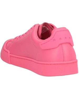 Marni Solid-Colored Low-Cut Leather Shoes - Pink