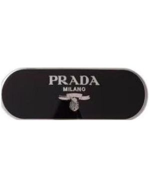 Prada Logo Detailed Hair Clip - White