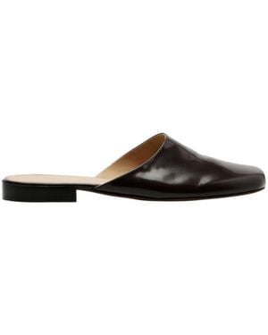 The Row Penelope Leather Mules - Brown