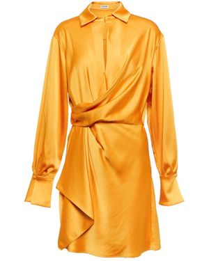 Jonathan Simkhai Talit Satin Wrap Minidress - Yellow