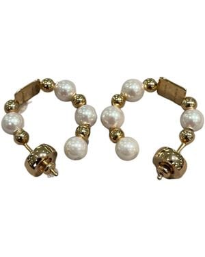 Givenchy 4G Pearl Detailed Earrings - Metallic