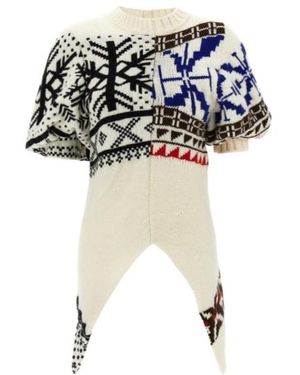 Sacai Jacquard Asymmetric Jumper - Black