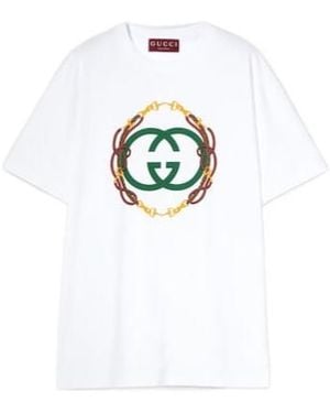 Gucci Logo Printed Jersey T-Shirt - White