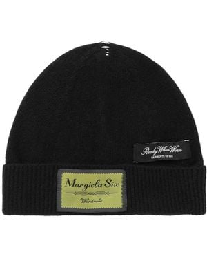 MM6 by Maison Margiela Logo-Patch Beanie - Black