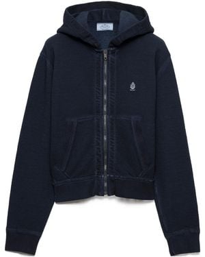 Prada Cotton Hoodie Jacket - Blue