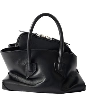 The Attico Mini La Passeggiata Embossed-Logo Tote Bag - Black