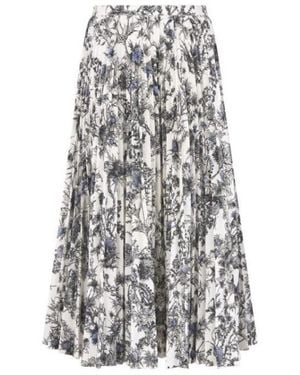 Dior Pleated Mid-Length Skirt - White