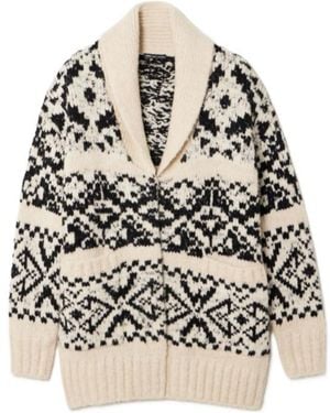 James Perse Intarsia-Knit Wool-Blend Cardigan - Black