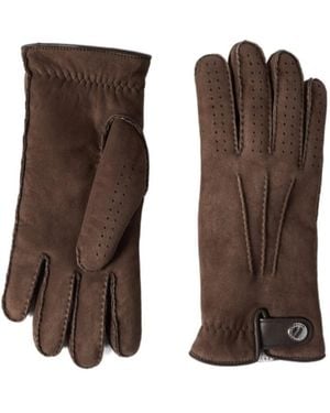 Brunello Cucinelli Suede Shearling Gloves - Brown
