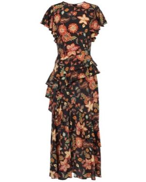 Ulla Johnson Floral Print Long Dress - Brown