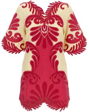 FARM Rio Spring Arabesc Embroidered Mini Dress