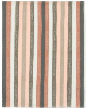 Emporio Armani Striped Square Scarf - Multicolour