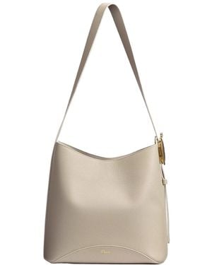 Dior Medium Médaillon Bucket Bag - White