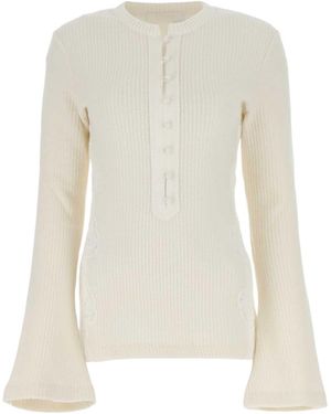 Chloé Chloé Flare Sleeved Knit Top - White
