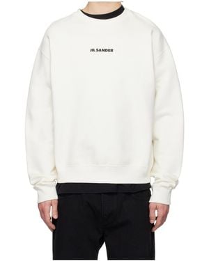 Jil Sander Logo-Print Jumper - White