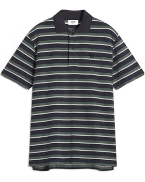 Maison Kitsuné Maison Kitsuné Profile Fox Patch Striped Polo Shirt - Black