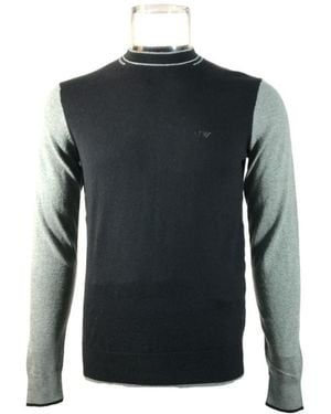 Armani Jeans Round-Collar And Long-Sleeved Jumper - Blue