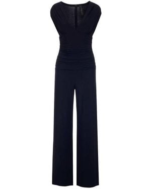 Norma Kamali Sleeveless V-Neck Jumpsuit - Blue