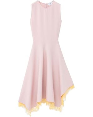 McQueen Lace Detail Asymmetric Dress - Pink