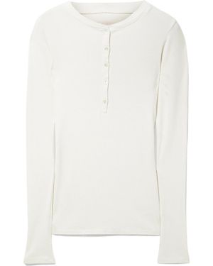 Nili Lotan Jordan Ribbed Knit Pullover - White