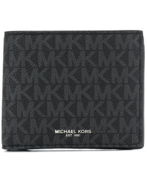 Michael Kors Greyson Logo Lettering Bi-Fold Wallet - Black