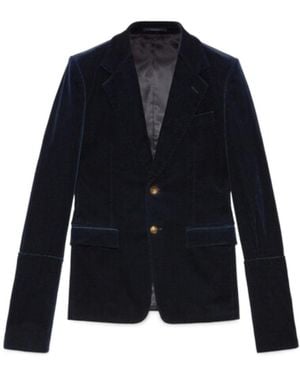 Gucci Stretch Velvet Formal Jacket - Blue