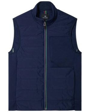 Paul Smith Ps Quilted Zipped Jacket - Blue