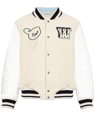 Off-White c/o Virgil Abloh Star Logo Varsity Jacket - Natural