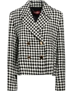 Max Mara Two-Tone Tweed Blazer - Black