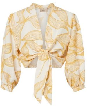 Adriana Degreas Printed Crop Top - Metallic