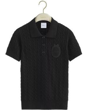 Dior Médaillon Embroidered Short-Sleeved Sweater - Black