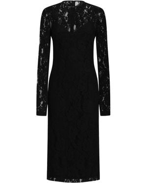 Dolce & Gabbana Lace Midi Dress - Black