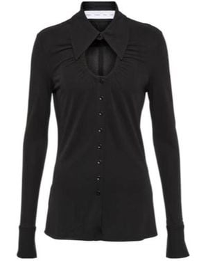Proenza Schouler Cutout Jersey Top - Black