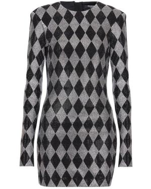 Balmain Embellished Diamond Mini Dress - Black