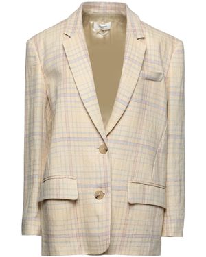 Isabel Marant Tartan Pattern Woven Blazers - Natural