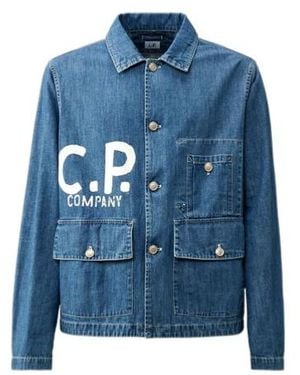 C.P. Company Long-Sleeved Denim Coat - Blue