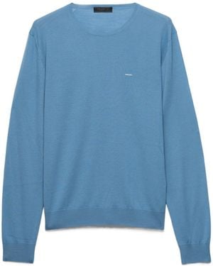Prada Superfine Wool Crew-Neck Sweater - Blue