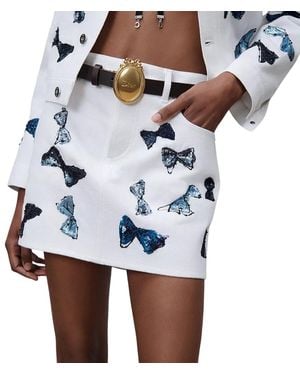 Dior Iviera Straight Miniskirt - White