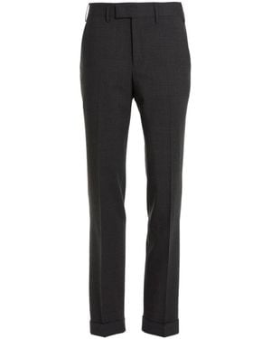 Pt Pantaloni Pt Torino Master Creased Wool Trousers - Grey